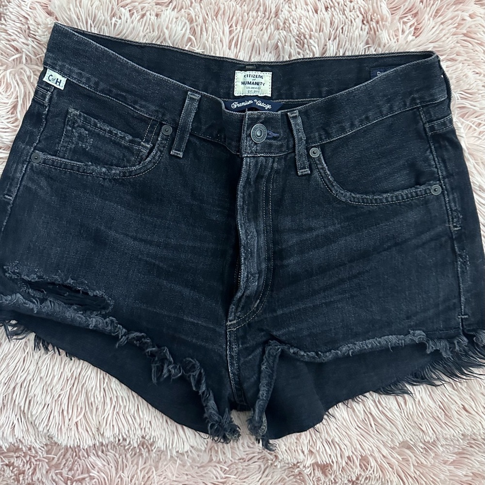 Citizen of Humanity Black Denim Women Shorts